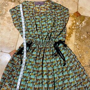 Cute Dress with Butterfly 🦋 Print and Blue Ribbon side details